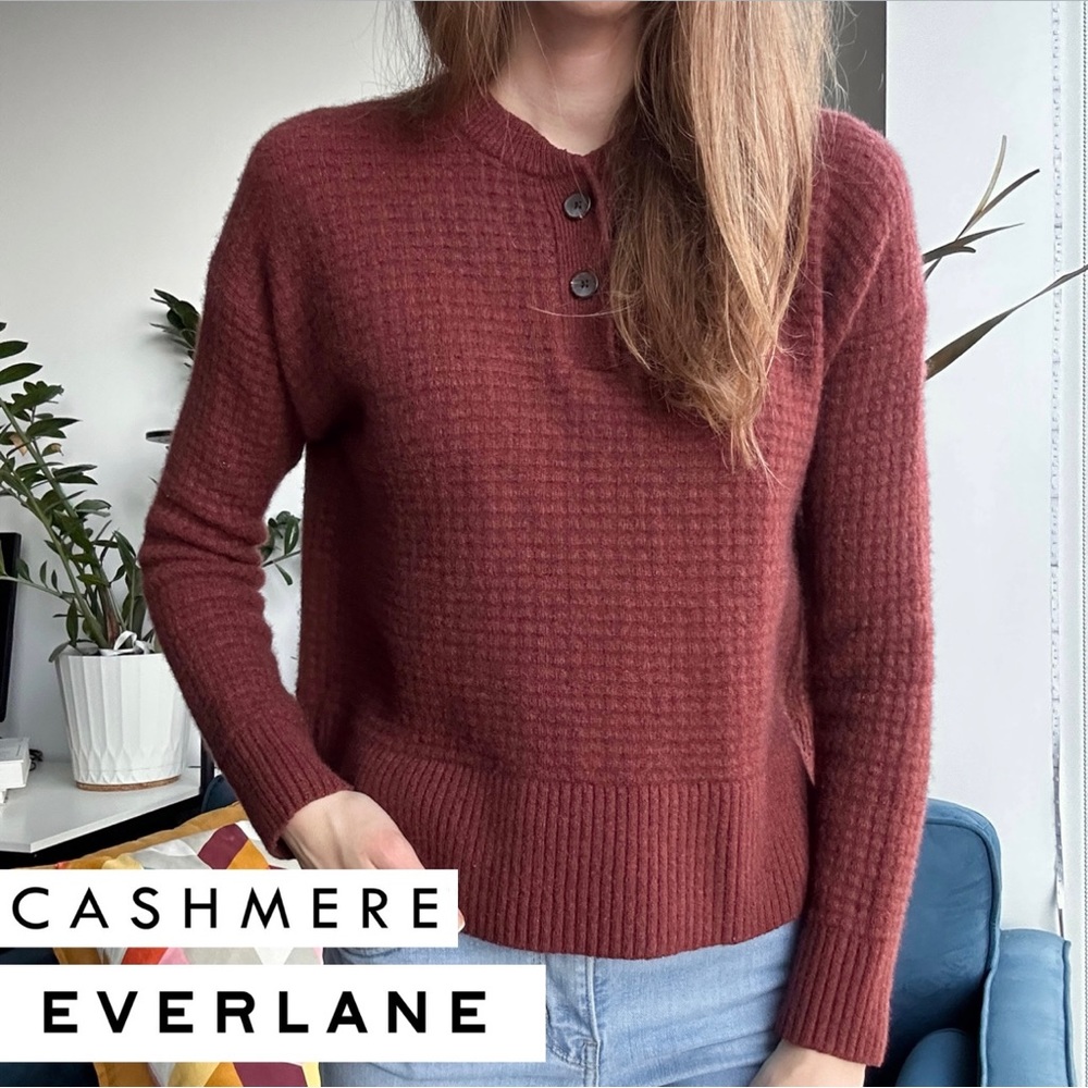 Everlane ReCashmere Belgian-Waffle Henley Sweater